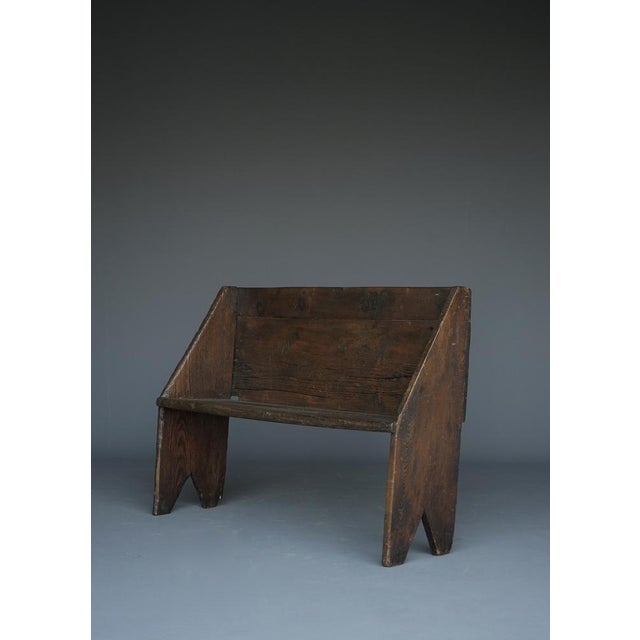 Brown Small Antique 18th Century Oak Hall Bench For Sale - Image 8 of 18