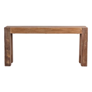 Salvaged Wood Rustic Farmhouse Console Table For Sale