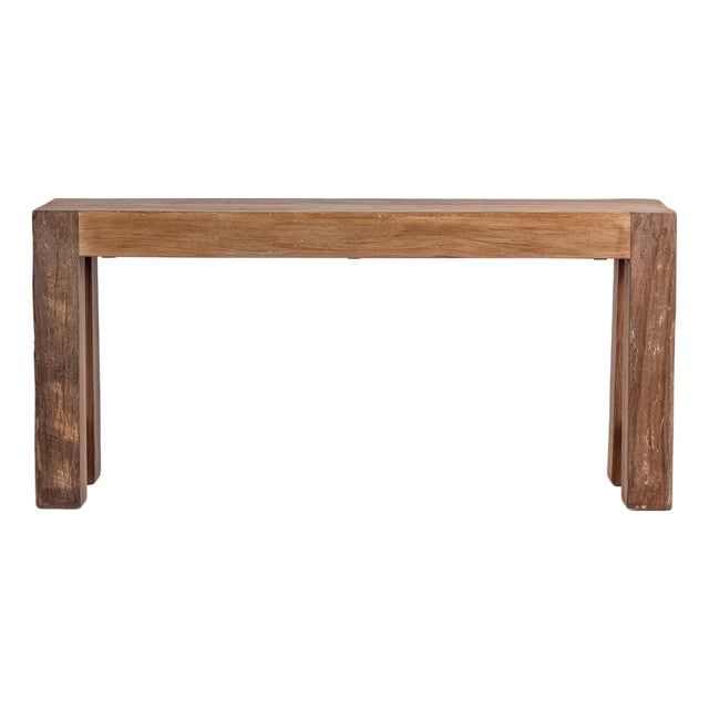 Salvaged Wood Rustic Farmhouse Console Table For Sale
