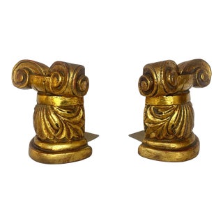 1960s Italian Neoclassical Gilded Bookends - a Pair For Sale