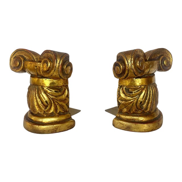 1960s Italian Neoclassical Gilded Bookends - a Pair For Sale
