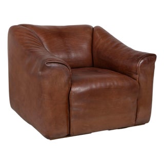 Vintage DS 47 Leather Armchair in Brown with Manual Function from de Sede For Sale