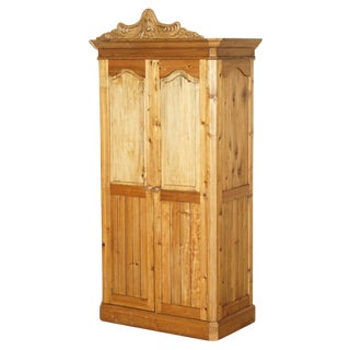 Art Nouveau Pine Wardrobe For Sale