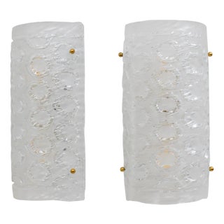 Modern Italian Murano Glass Textured Wall Sconces, 2000, Set of 2 For Sale