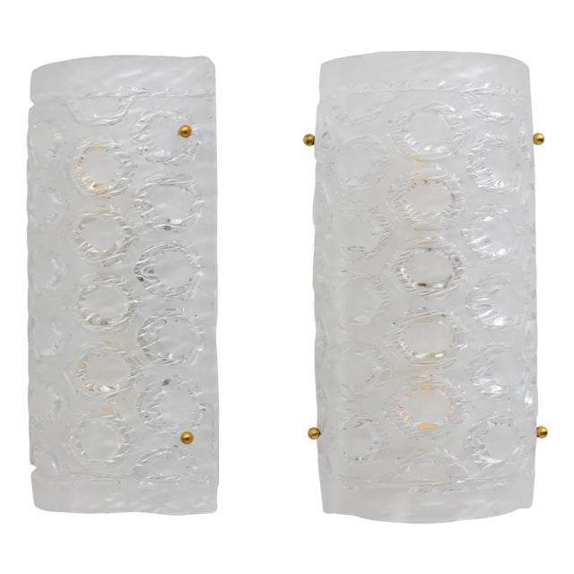 Modern Italian Murano Glass Textured Wall Sconces, 2000, Set of 2 For Sale