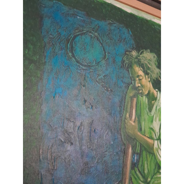 Elpedio Robinson “When Time Stands Still” Expressionist Acrylic on Canvas Painting, Signed For Sale - Image 4 of 11