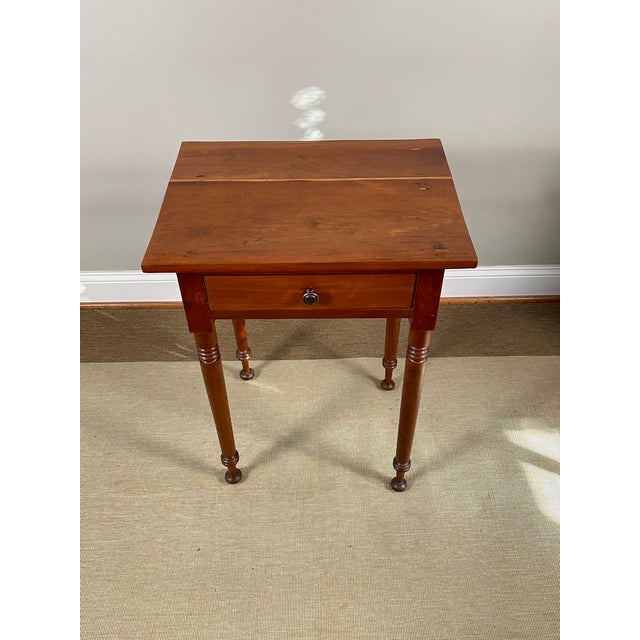 Cherry One-Drawer Table W/ Distinctive Feet -- 19th Century For Sale - Image 13 of 16