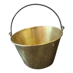 1851 Hayden Pat. Ansonia Brass Co. Bail Brass Fireplace Bucket / Planter