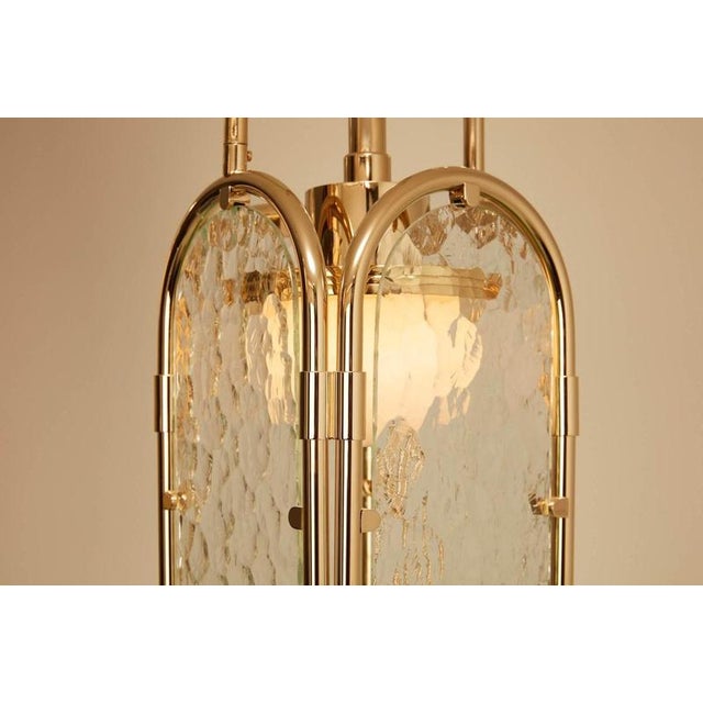 Multiple boudoir pendant lamp by jennifer midoz dimensions: d 17 x w 17 x h 67 cm materials: pale gold polished brass and...