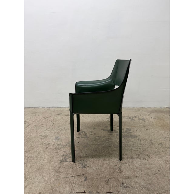 1980s Mid-Century Brazilian Modern De Couro Leather Dining Armchairs - Set of Four For Sale - Image 5 of 17
