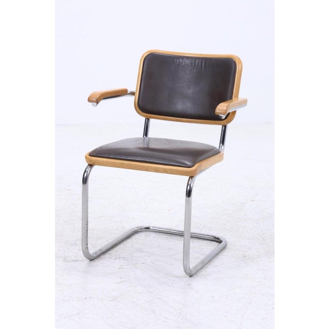 Bauhaus S64 Cantilever Chair in Leather by Marcel Breuer for Thonet For Sale - Image 12 of 15