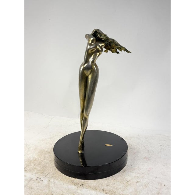 Walter Pugni, Fortune Sculpture, 1980s, Gold-Plated Bronze For Sale - Image 14 of 18
