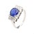 Vintage GRS Certified 2.47 Carat Royal Blue Sapphire & Diamond Platinum Ring, Size 6 For Sale In Miami - Image 6 of 8