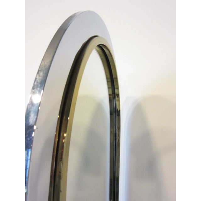 Metal Leon Pace Standing Racetrack Hall Mirror From the Pace Collection For Sale - Image 7 of 13