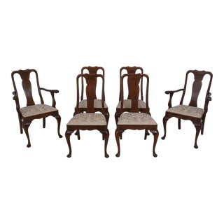 Set of 6 Stickley Cherry Queen Anne Dining Room Chairs For Sale