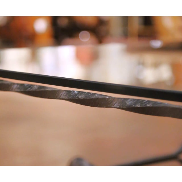 Mid-Century Iron and Glass Coffee Table in the Manner of Diego Giacometti For Sale In Dallas - Image 6 of 8