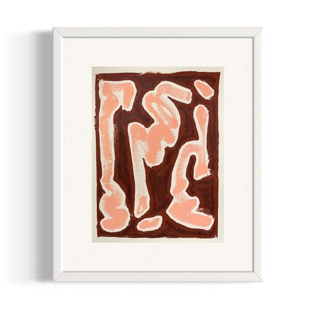 "Maroon" Acrylic and oil stick on paper. 9in x 12in. 2023. Frame not included. Lacey Berry (b. 1988) is an abstract artist...