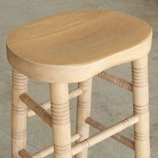 Wood Panoplie Bar Stool, White Oak For Sale - Image 7 of 9