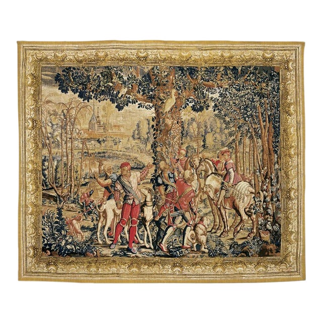 Chasse De Maximilien 'Le Rendez-Vous' Silkscreen Tapestry - 163 X 196 Cm (5'4" X 6'5") - Requires Rod Size 5 For Sale