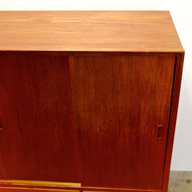1950s Danish Teak Tall Sideboard / Highboard For Sale - Image 14 of 18