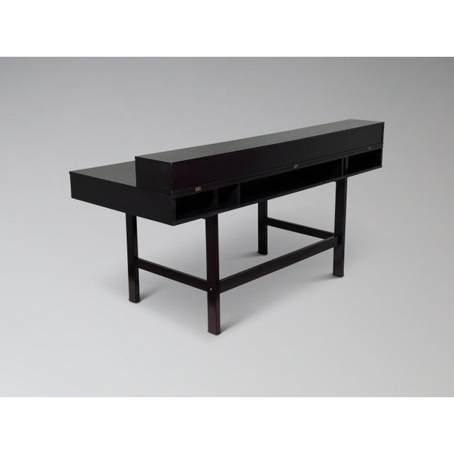 Refinished Ebonized Teak Flip Top Executive Desk Attr. Jens Quistgaard for Peter Løvig Nielsen For Sale - Image 12 of 17