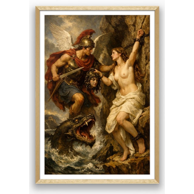 Not Yet Made - Made To Order Atelier Aria Lumae Perseus and Andromeda Original Contemporary Fine Art Hahnemuhle Gallery Board Print Prestige Focal Panel 32 X 48 For Sale - Image 5 of 18