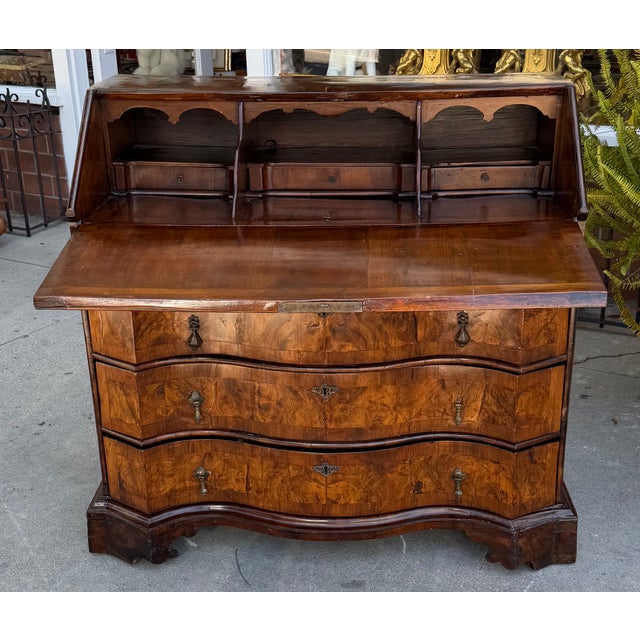 Antique 18th C Burl Walnut Dutch Secretary Desk For Sale In Los Angeles - Image 6 of 8