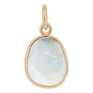 Luminous 1.97ct Faceted Aquamarine Pendant 14k Gold Charm for Mom For Sale