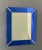 Art Deco cobalt blue trimmed mirror with aluminum corner mounts. Made in the 1930s.