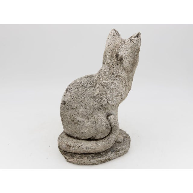 Sculpture Materials Vintage Composite Stone Cat Garden Statue, French 1970s For Sale - Image 7 of 8