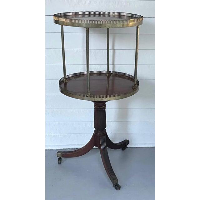 Early 19th Century Antique Early 19th Century English Regency Mahogany Revolving Dumb Waiter Side Table For Sale - Image 5 of 13