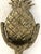 Lovely vintage solid antiqued brass door knocker in a figural pineapple motif. Hardware, (screws), included. Generous size.