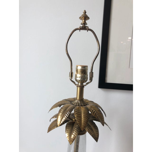Vintage Frederick Cooper Hand-Blown Glass & Brass Palm Tree Lamp For Sale In Houston - Image 6 of 10