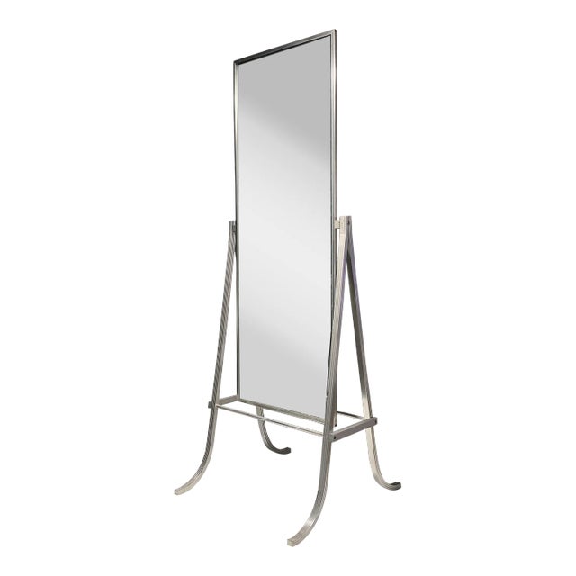 Vintage Mid-20th Century Aluminum Extrusion Dressing Mirror For Sale
