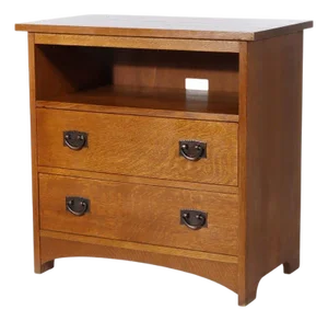 Stickley Arts & Crafts Mission Oak 2-Drawer Entertainment Cabinet 20thC