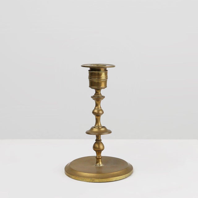 Antique Flemish Copper Disc Candlestick, 15th Century For Sale - Image 12 of 12