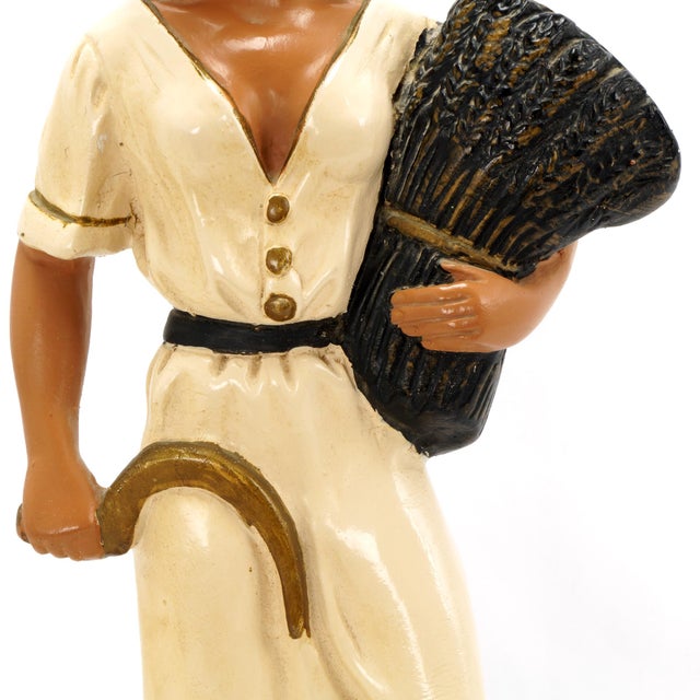 Pair Vintage Alexander Backer Abco Harvester Statues For Sale - Image 12 of 15