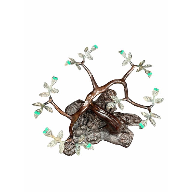 Brown Vintage La Barge Bronze Sculptural Tree Branch Glass Top Coffee Table For Sale - Image 8 of 10