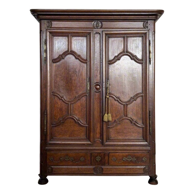 Antique Cabinet in Oak, Lorraine, 1780, Set of 2 For Sale