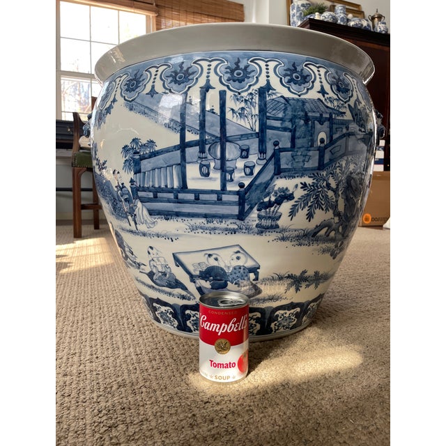 Chinese Export XXL Blue & White Porcelain Tree Pot Floor Planter For Sale - Image 11 of 12