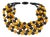 Angela Caputi Tangerine and Black Beaded Multi-Strand Resin Necklace For Sale