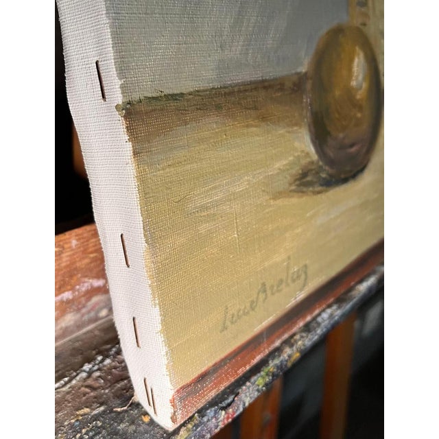 Gold Luce Brélaz, Tailor's Case, Oil on Canvas For Sale - Image 8 of 10