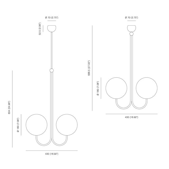Contemporary Double Angle Pendant Light by Michael Anastassiades Ltd. For Sale - Image 3 of 4