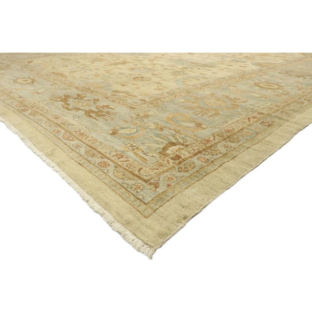 76556 Vintage Persian Sultanabad Rug, 13'04 x 19'00. Radiating an essence of refined elegance and chic allure, this hand-...