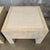 Gina B and Company Pair of Vintage Beige Wood & Travertine Side Tables For Sale - Image 4 of 12
