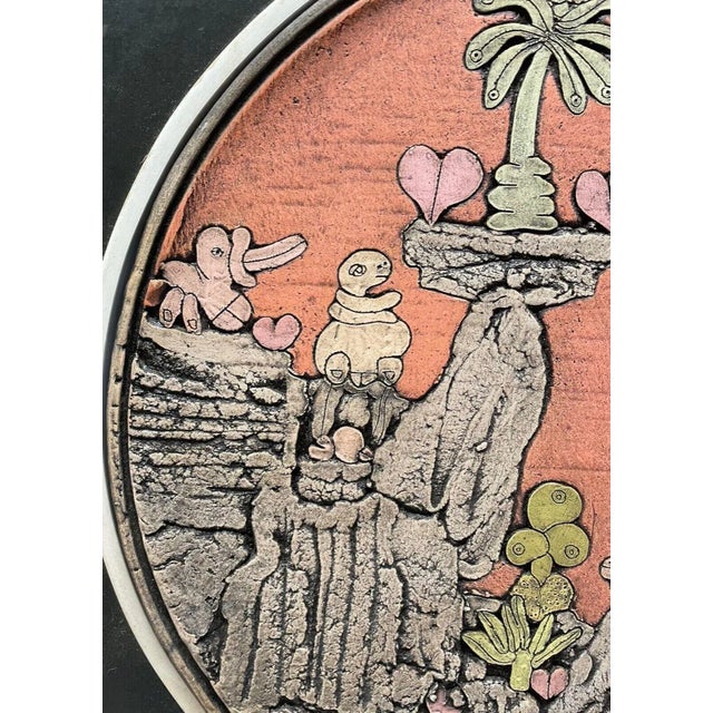 Beige 1975 Jack Sures 'Rain Off the Mountain' Earthenware Clay Plaque - Canada Master For Sale - Image 8 of 13