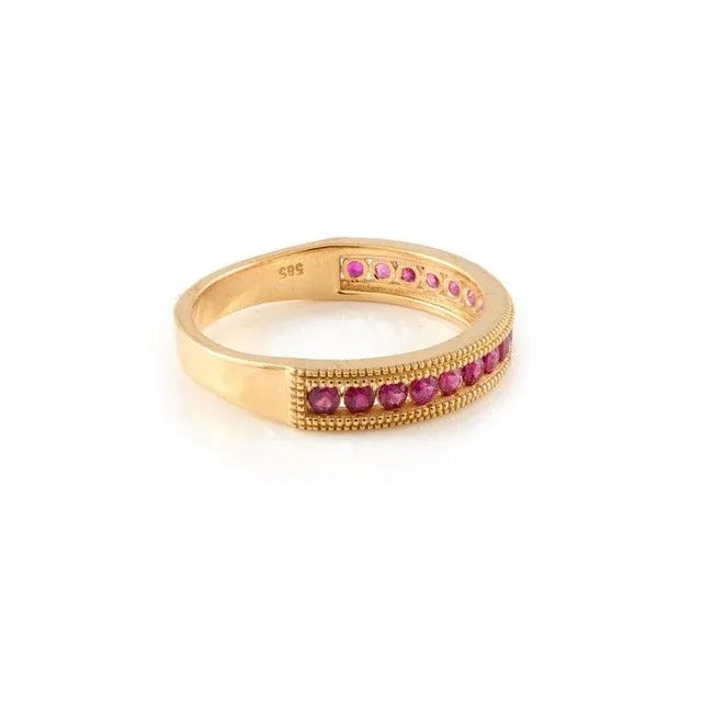 Not Yet Made - Made To Order Natural Ruby Ancient Asian 14k Yellow Gold Ring Size 7 For Sale - Image 5 of 13