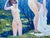 Oil Painting Girls by the Lake Vlad Serikov For Sale - Image 6 of 7