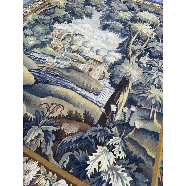 Antique French Aubusson Tapestry, 1940s For Sale - Image 8 of 18