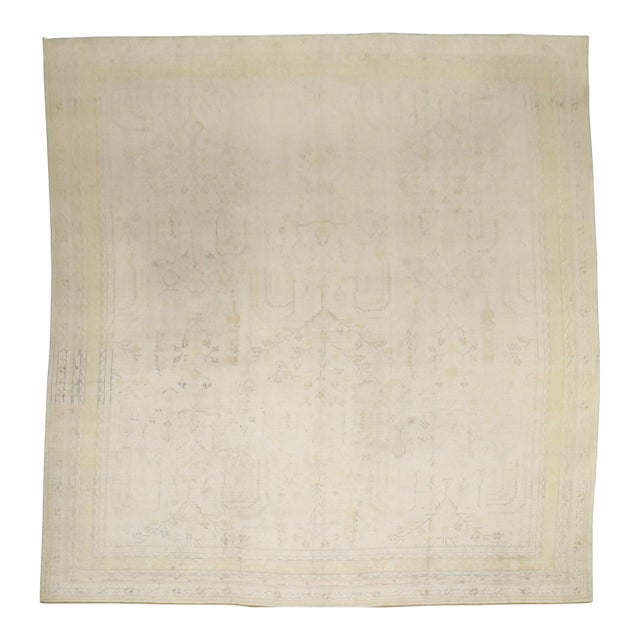 Antique Zabihi Collection Oversize Square Turkish Oushak Rug - 13'2" x 15'6" For Sale
